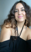 Load image into Gallery viewer, Rainbow Aura Quartz Stainless Steel Shoulder Duster Earrings