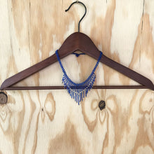 Load image into Gallery viewer, AZUL Blue Beaded Fringe Necklace