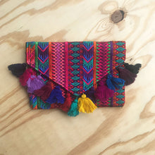 Load image into Gallery viewer, Embroidered Clutch Purse with Fringe Accents