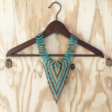 Load image into Gallery viewer, REINA Turquoise, Purple, & Gold Beaded Fringe Necklace