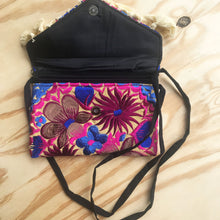 Load image into Gallery viewer, Embroidered Clutch Purse with Fringe Accents