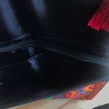 Load image into Gallery viewer, Embroidered Clutch Purse with Fringe Accents
