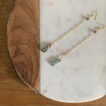 Load image into Gallery viewer, Snakeskin Jasper 18K Gold Plated Chain Shoulder Duster Earrings
