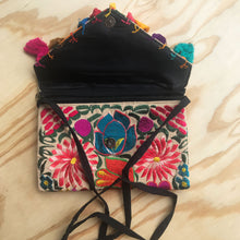 Load image into Gallery viewer, Embroidered Clutch Purse with Fringe Accents

