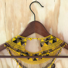 Load image into Gallery viewer, GUERRERA Yellow &amp; Black Beaded Fringe Necklace
